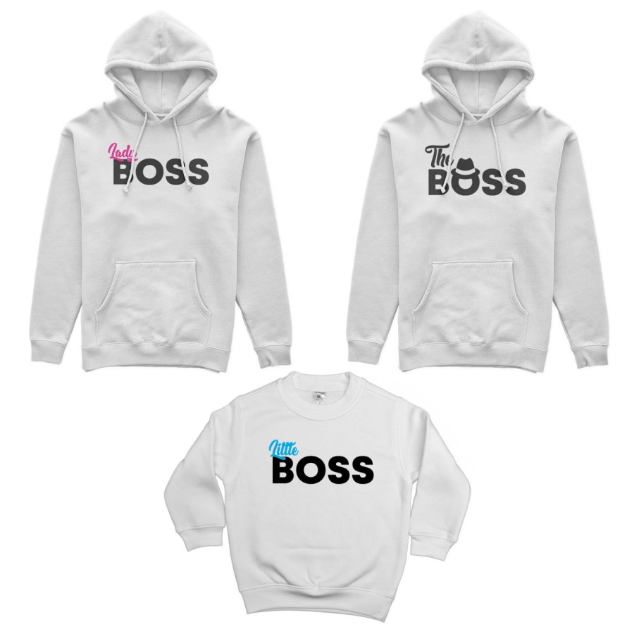 Tris felpe adulti bambino boss family Per la famiglia
