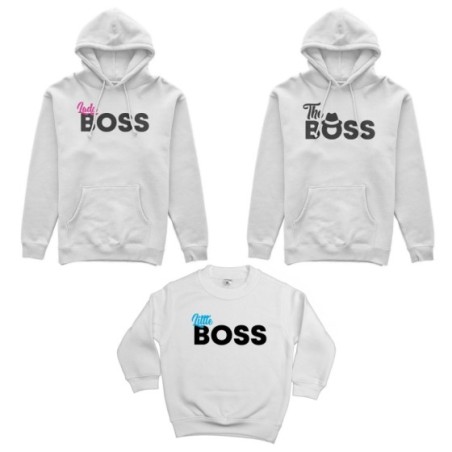 Tris felpe adulti bambino boss family Per la famiglia