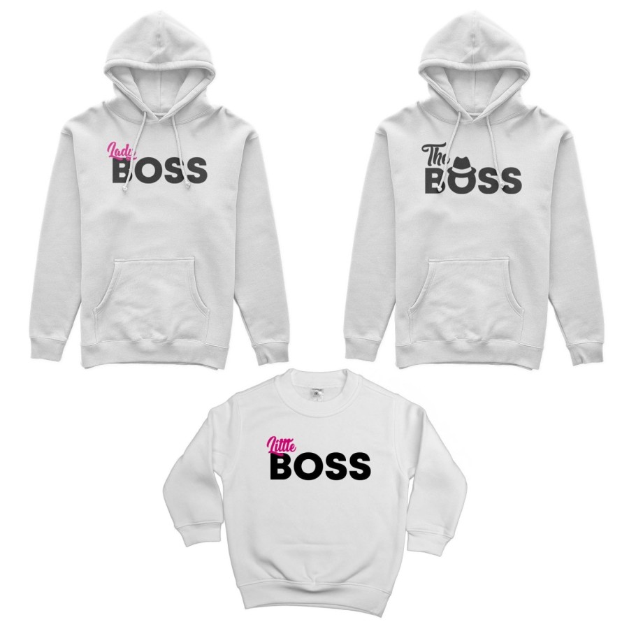 Tris felpe adulti bambino boss family Per la famiglia