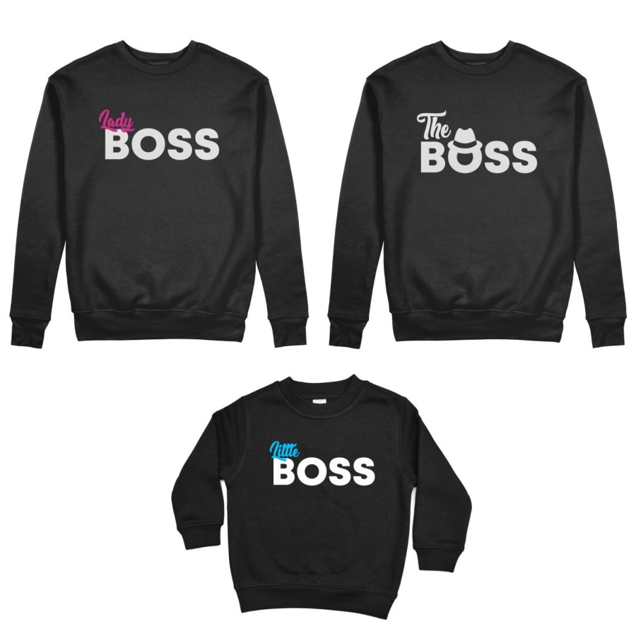 Tris felpe adulti bambino boss family Per la famiglia