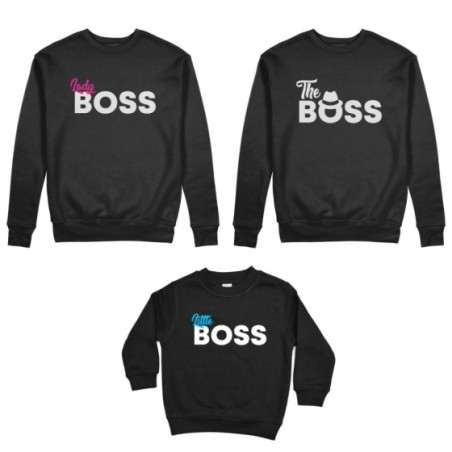 Tris felpe adulti bambino boss family Per la famiglia
