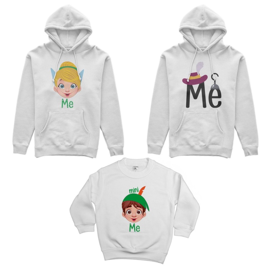 Tris felpe adulti bambino me capitano uncino me trilly mini peter pan Per la famiglia