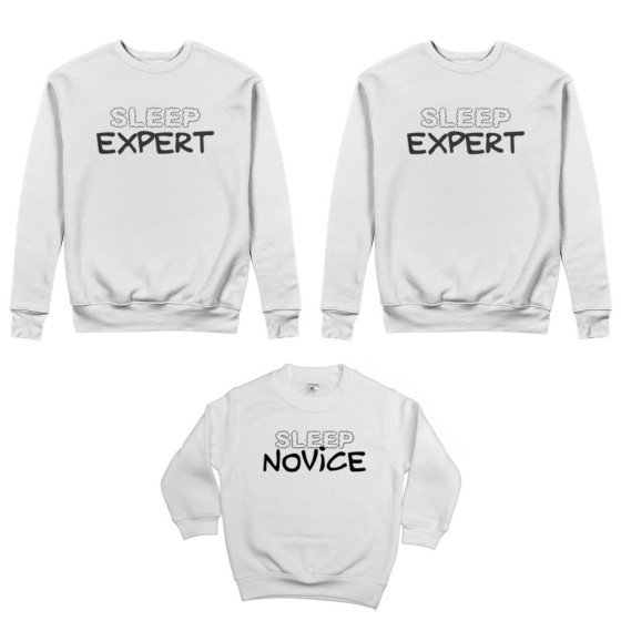 Tris felpe adulti bambino sleep expert sleep novice Per la famiglia