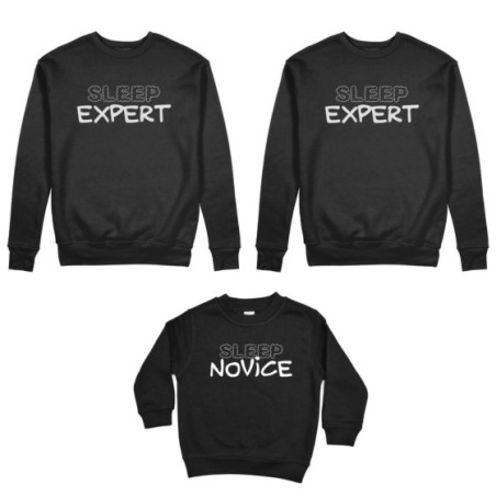 Tris felpe adulti bambino sleep expert sleep novice Per la famiglia