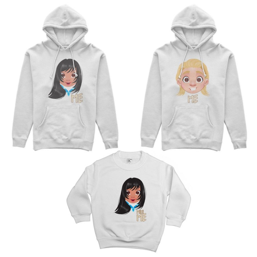 Tris felpe adulti bambino me john smith me pocahontas mini pocahontas Per la famiglia