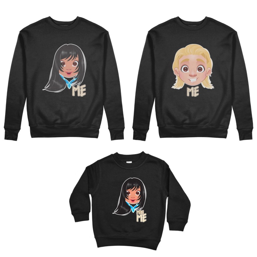 Tris felpe adulti bambino me john smith me pocahontas mini pocahontas Per la famiglia