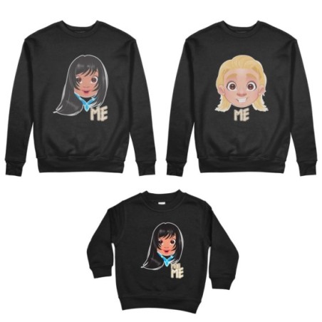 Tris felpe adulti bambino me john smith me pocahontas mini pocahontas Per la famiglia