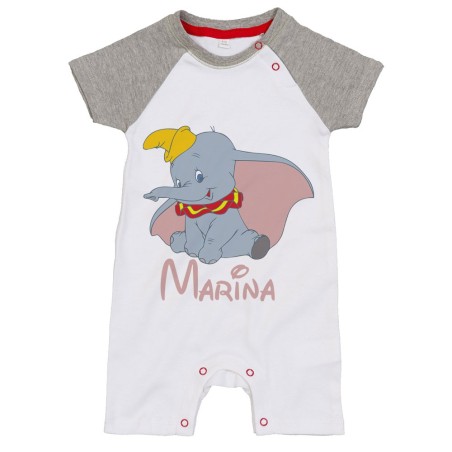 Pagliaccetto neonato personalizzato con nome dumbo Cartoon