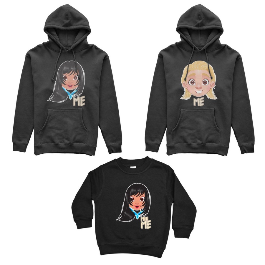 Tris felpe adulti bambino me john smith me pocahontas mini pocahontas Per la famiglia