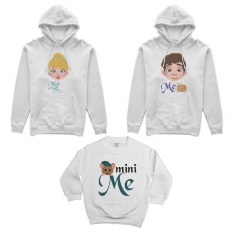 Tris felpe adulti bambino me principe henry me cenerentola mini topino Per la famiglia