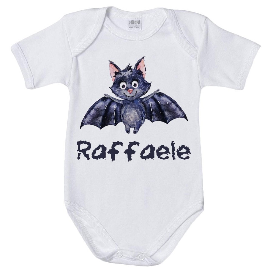 Body neonato personalizzato con nome pipistrello watercolor Halloween