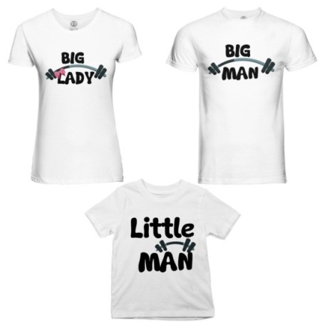 Tris t-shirt adulti bambino big man big lady little man...