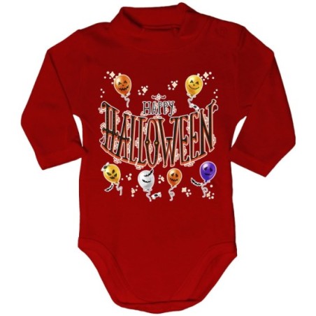 Body lupetto neonato happy halloween con palloncini terrificanti watercolor Halloween