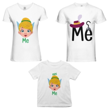 Tris t-shirt adulti bambino me capitano uncino me trilly...