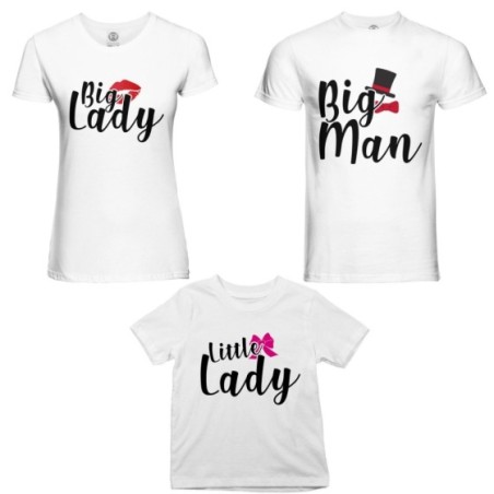 Tris t-shirt adulti bambino big man big lady little boy...