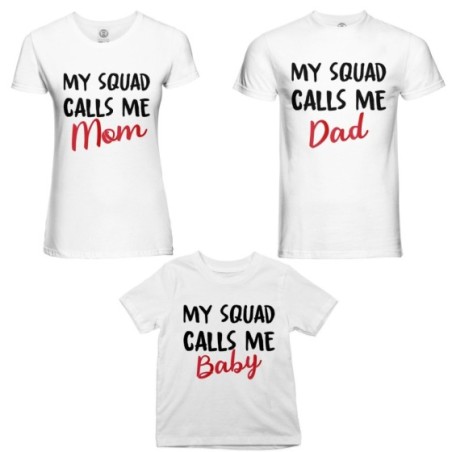 Tris t-shirt adulti bambino my squad calls me dad calls...