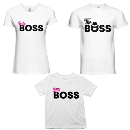Tris t-shirt adulti bambino boss family Per la famiglia