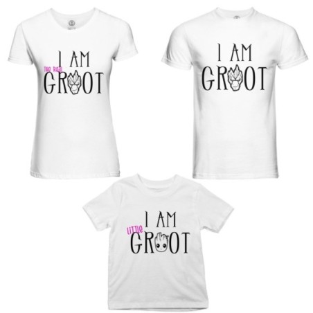 Tris t-shirt adulti bambino i am groot i am the real...