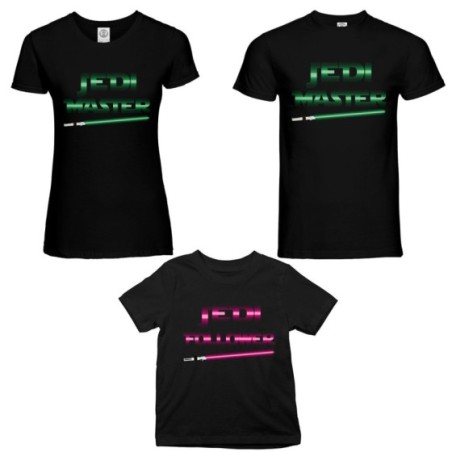 Tris t-shirt adulti bambino jedi master jedi follower Per la famiglia