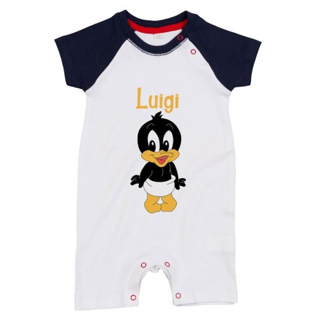 Pagliaccetto neonato personalizzato con nome baby duffy