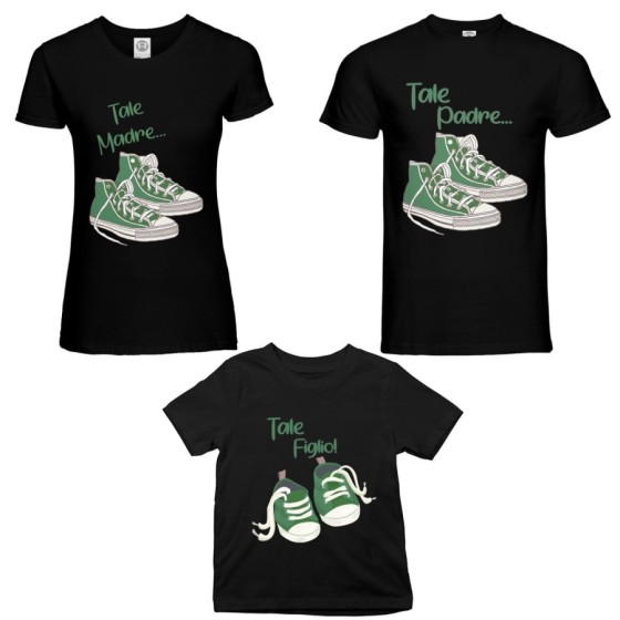 Tris tshirt adulti bambino tale padre tale madre tale figlio tale figlia all star Per la famiglia 2