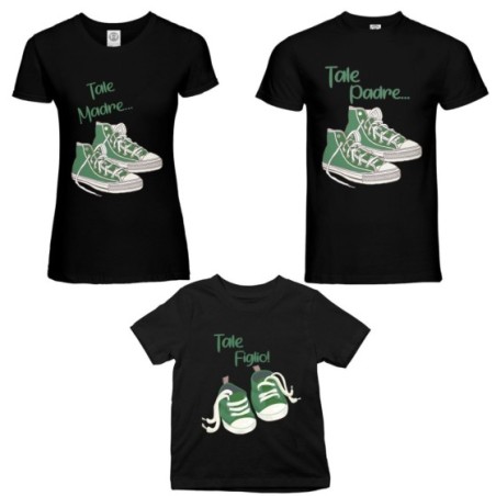 Tris tshirt adulti bambino tale padre tale madre tale figlio tale figlia all star Per la famiglia