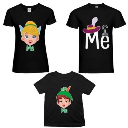 Tris t-shirt adulti bambino me capitano uncino me trilly...