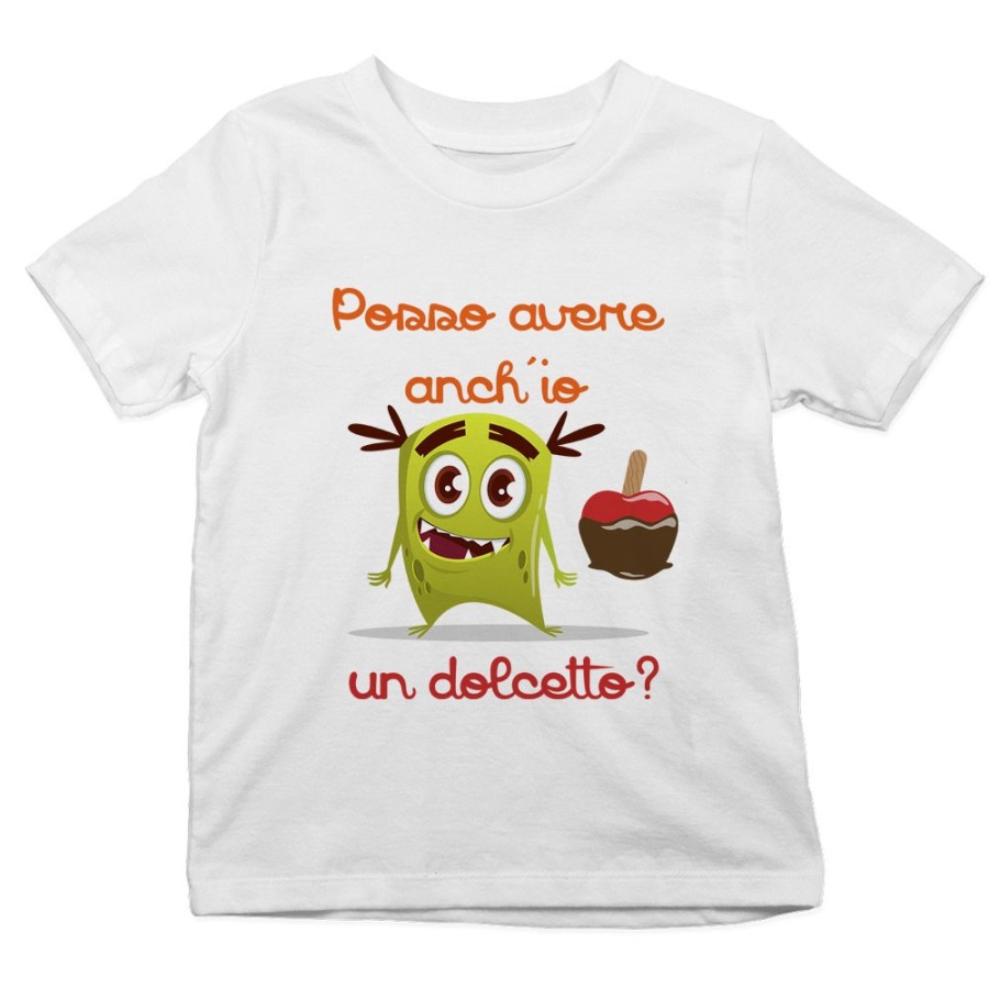 T-shirt bambino posso avere anch'io un dolcetto? Halloween