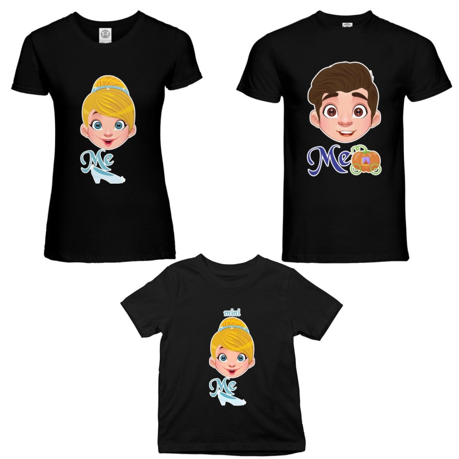 Tris t-shirt adulti bambino me principe henry me cenerentola mini cenerentola Per la famiglia