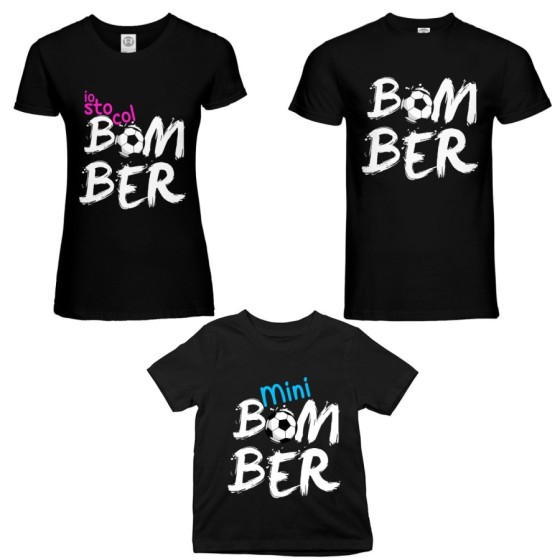 Tris t-shirt adulti bambino bomber io sto col bomber mini bomber Per la famiglia