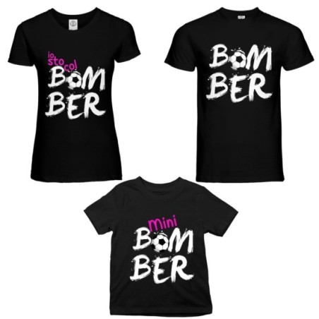 Tris t-shirt adulti bambino bomber io sto col bomber mini bomber Per la famiglia