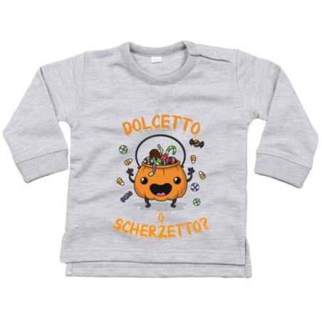 Felpa neonato con zucca dolcetto o scherzetto?