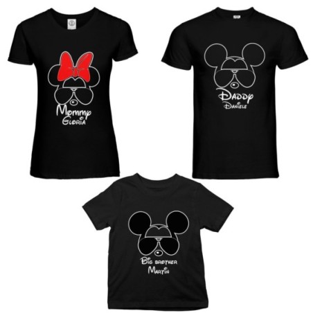 Tris t-shirt adulti bambino personalizzato con nome daddy...