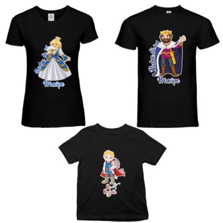 Tris t-shirt adulti bambino padre di un principe madre di...