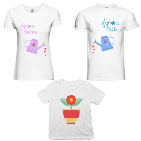 Tris t-shirt adulti bambino amore di papà annaffiatoio...