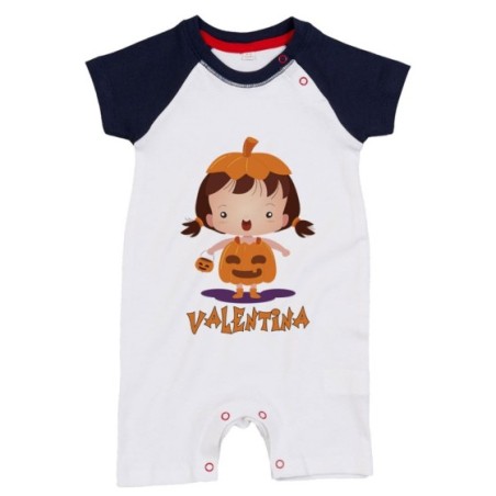 Pagliaccetto neonato personalizzato con nome piccola zucca