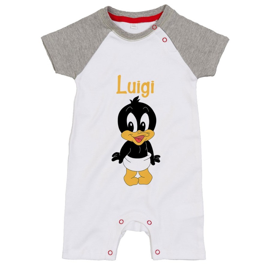 Pagliaccetto neonato personalizzato con nome baby duffy Cartoon