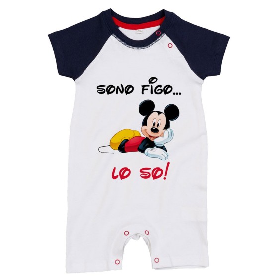 Pagliaccetto neonato sono figo lo so con topolino Cartoon