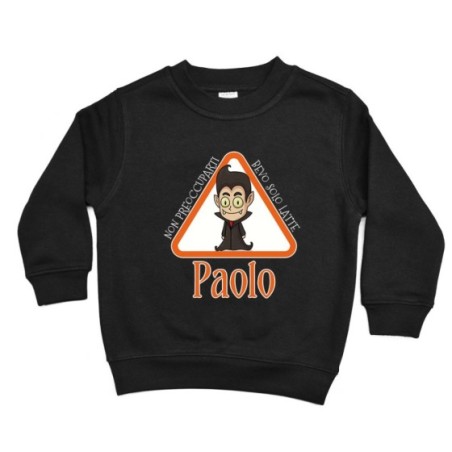 Felpa bambino personalizzata con nome non preoccuparti...