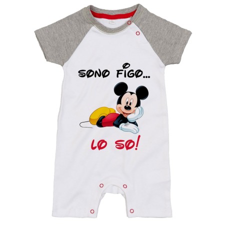 Pagliaccetto neonato sono figo lo so con topolino Cartoon