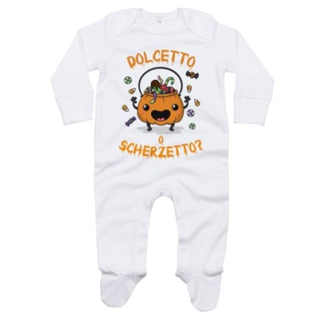 Tutina neonato con zucca dolcetto o scherzetto?