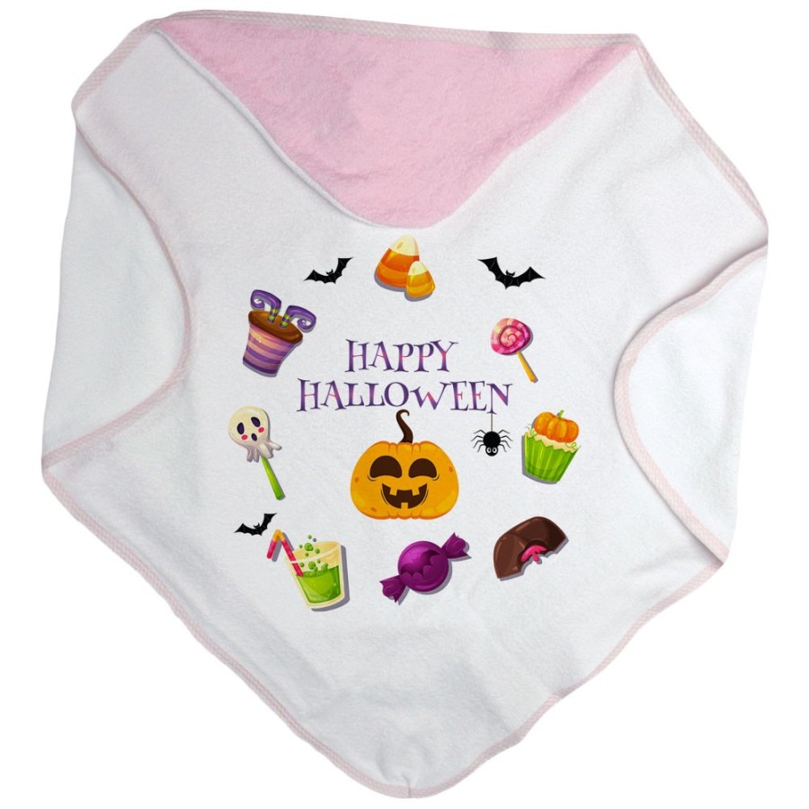 Accappatoio neonato happy halloween con dolci Halloween