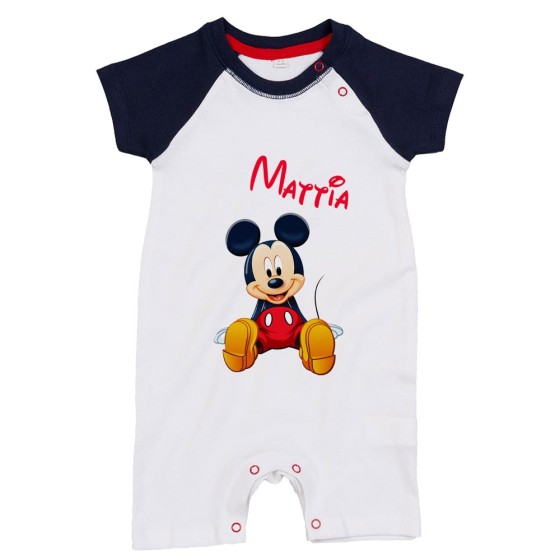 Pagliaccetto neonato personalizzato con nome cute topolino Cartoon