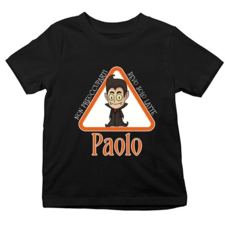 T-shirt bambino personalizzata con nome non preoccuparti...