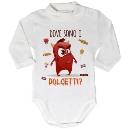 Body lupetto neonato mostriciattolo dove sono i dolcetti?