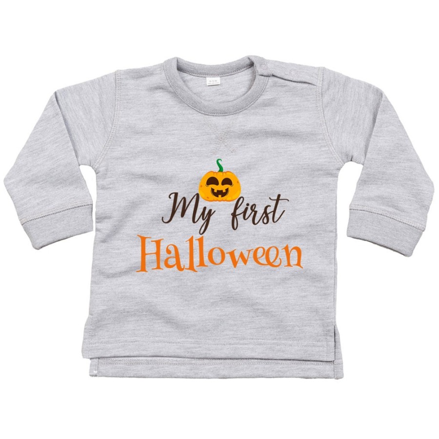 Felpa neonato my first halloween con zucca Halloween