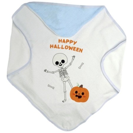 Accappatoio neonato happy halloween con scheletro e zucca...