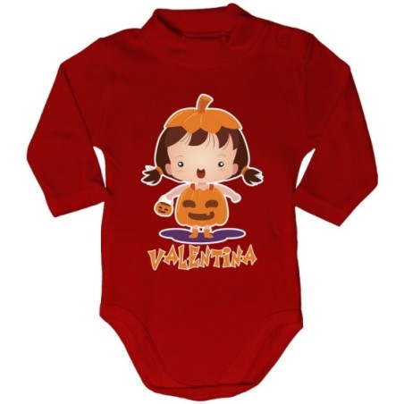 Body lupetto neonato personalizzato con nome piccola zucca Halloween