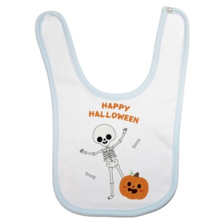 Bavaglino neonato happy halloween con scheletro e zucca danzerini Halloween