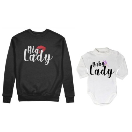 Coordinato felpe o body lupetto neonato madre figlio big lady baby lady baby boy Per la mamma